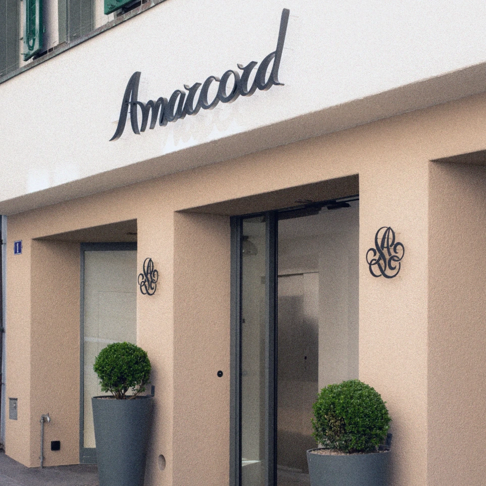 Amarcord boutique entrance in Zug, Switzerland