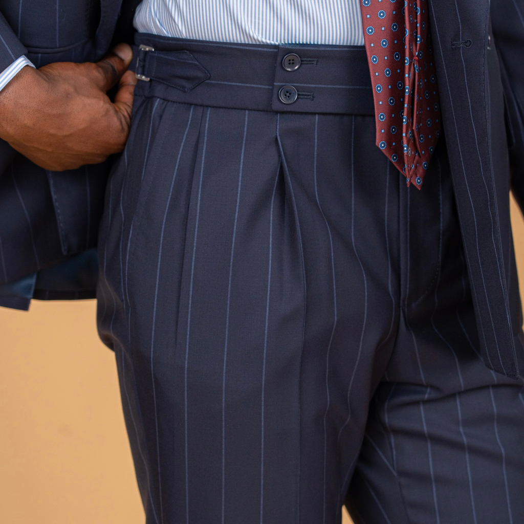 Trouser Kyoto Navy Large Pinstripe