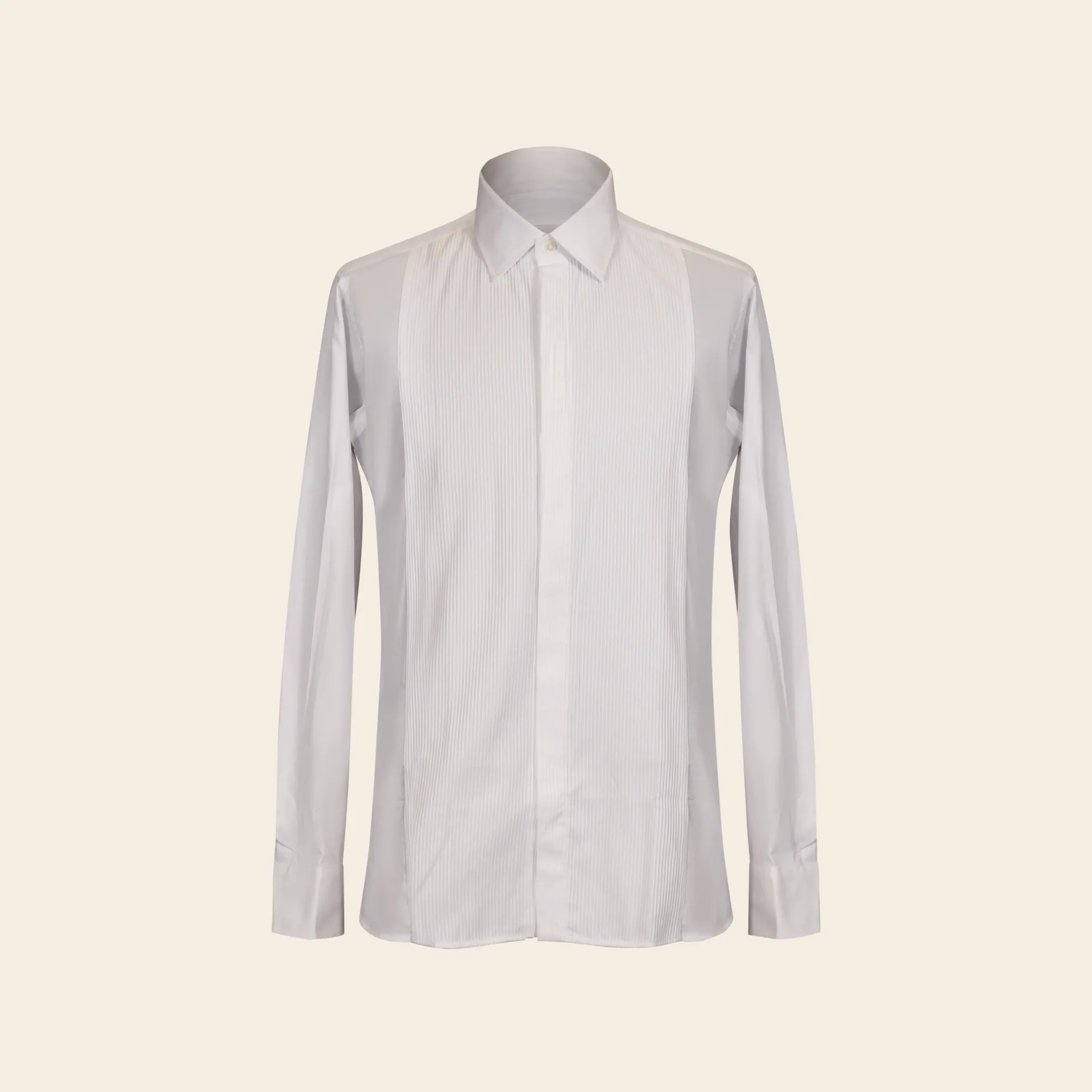 [ME4SL62038] Smoking Shirt White Plisse (38)