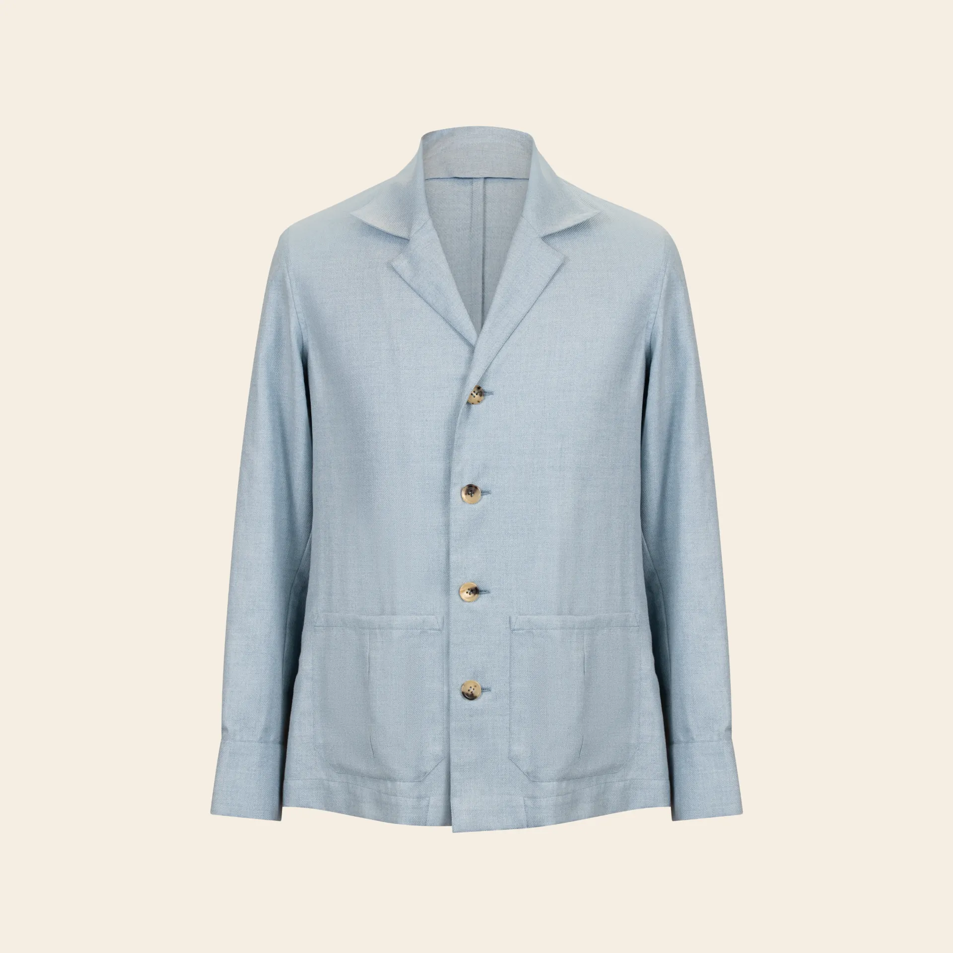 [MS249SAH1146] Ryokosha Overshirt Cashpima Babyblue (46)
