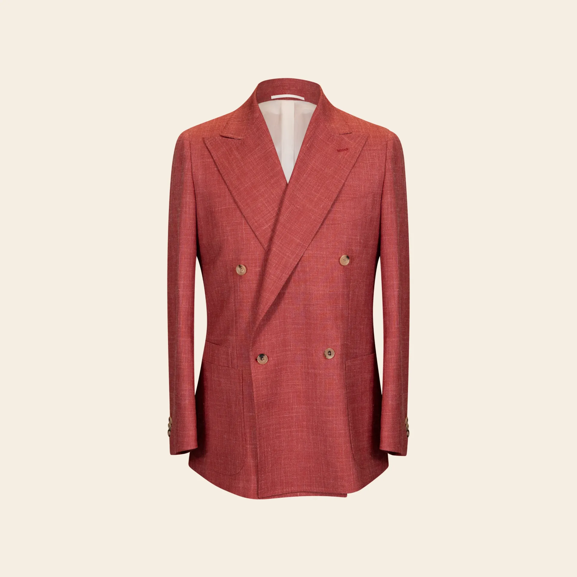 Lipari Wool Silk Linen Blazer Coral