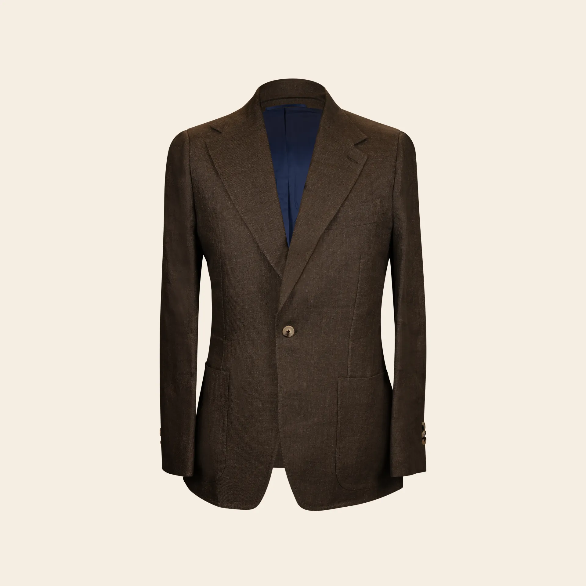 [MS262LU92246] Lugano Unlined Linen Blazer Brown (46)