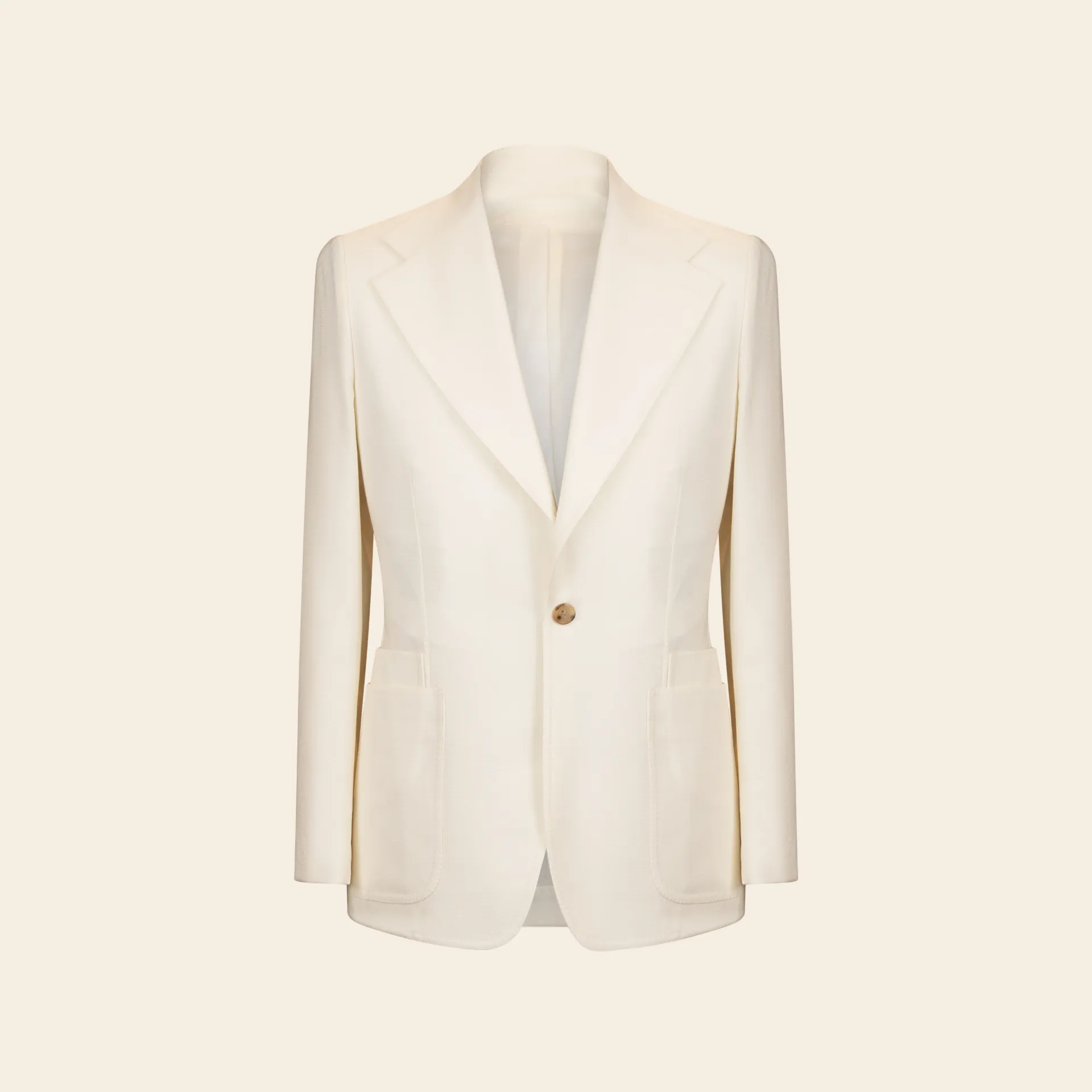 Zurich Wool Hopsack Blazer Creme