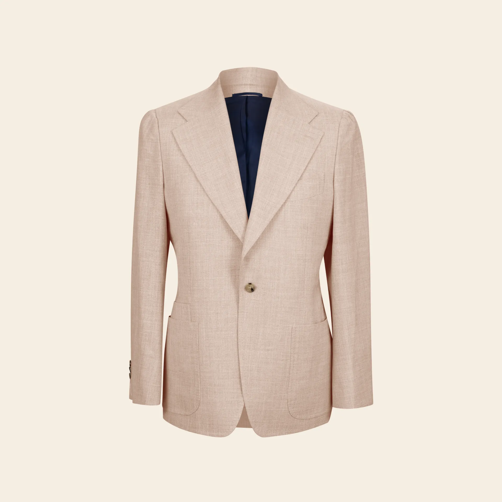 Zurich Unlined Wool Silk Linen Blazer Sand