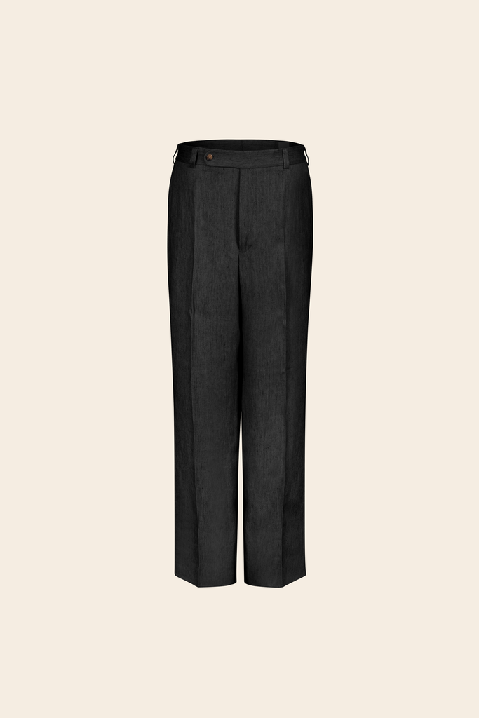 [MS263CA7746] Capri Wool Linen Trouser Black (46)