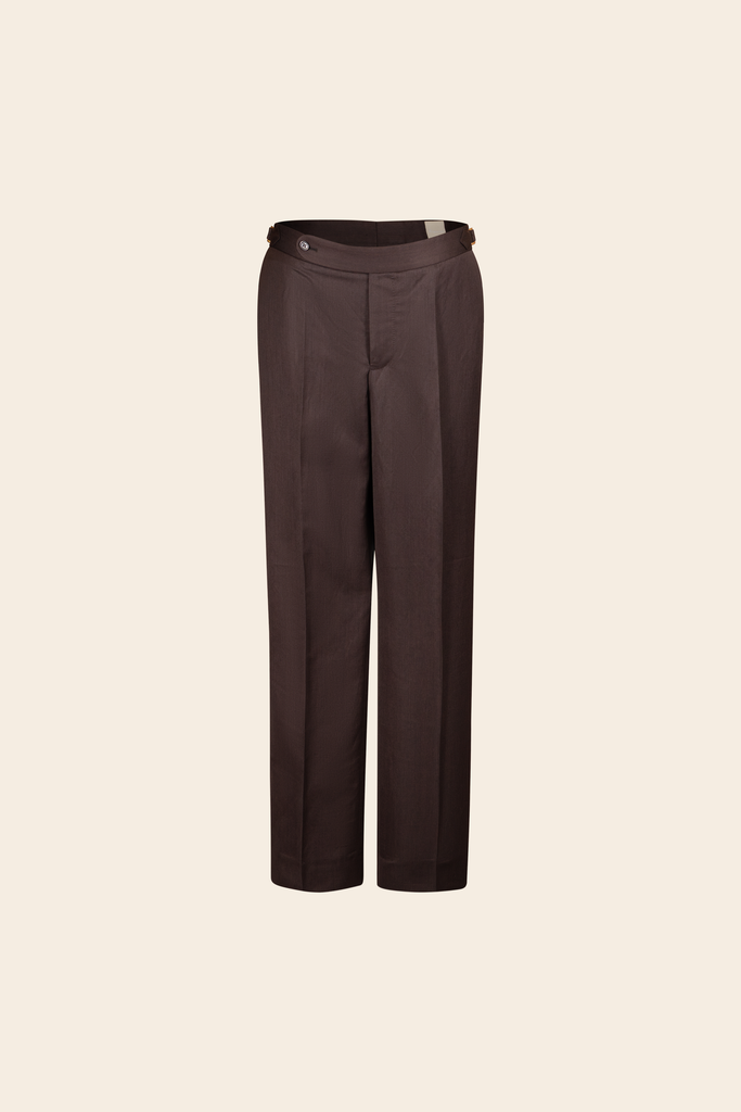 Capri Wool Linen Trouser Cioccolato