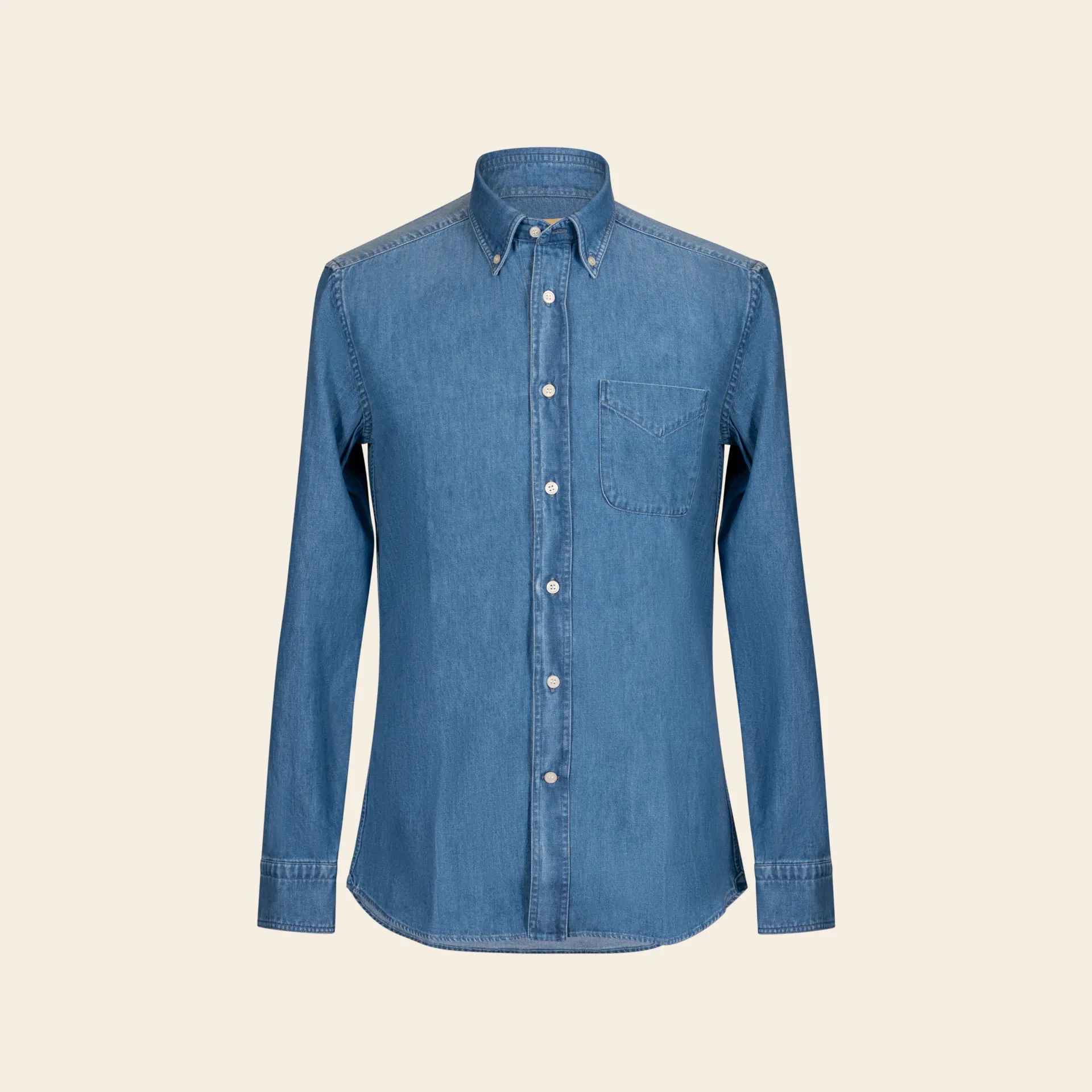 [MS264BD191338] Denim Shirt Button down with Pocket (38)