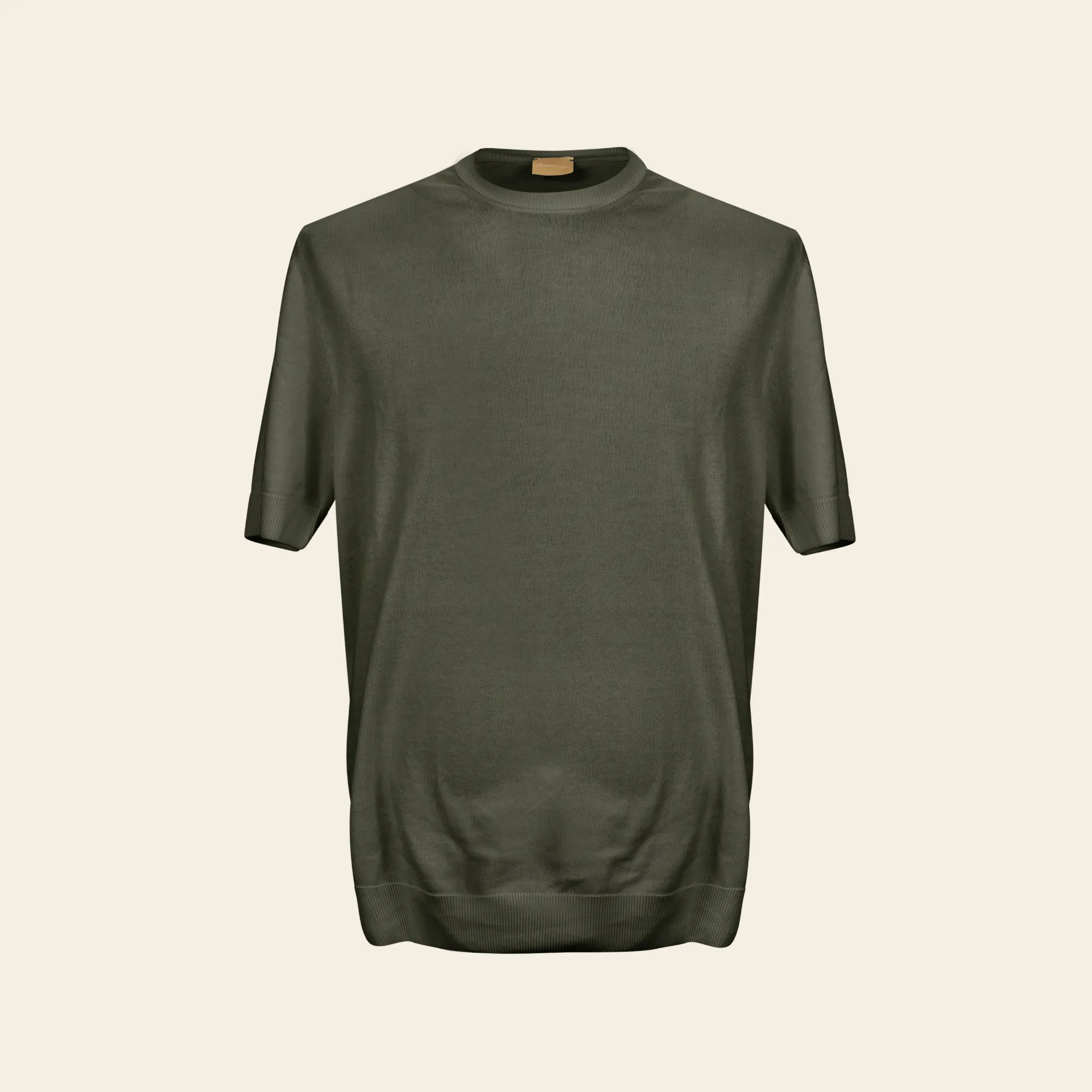 Crew-Neck Knit T-Shirt Salvia