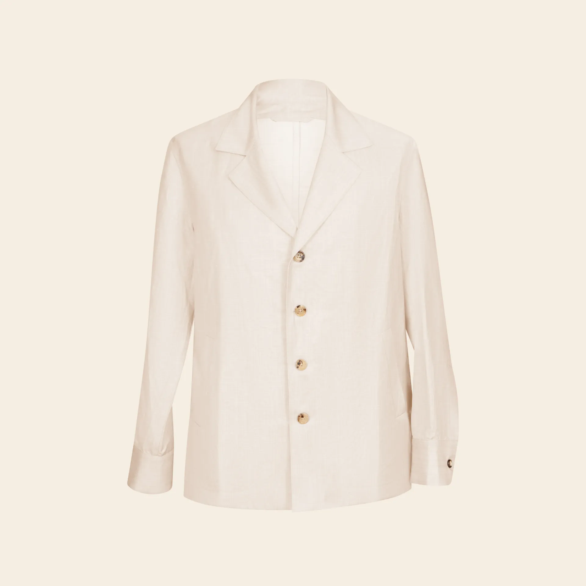 Aroa Wool Linen Overshirt White