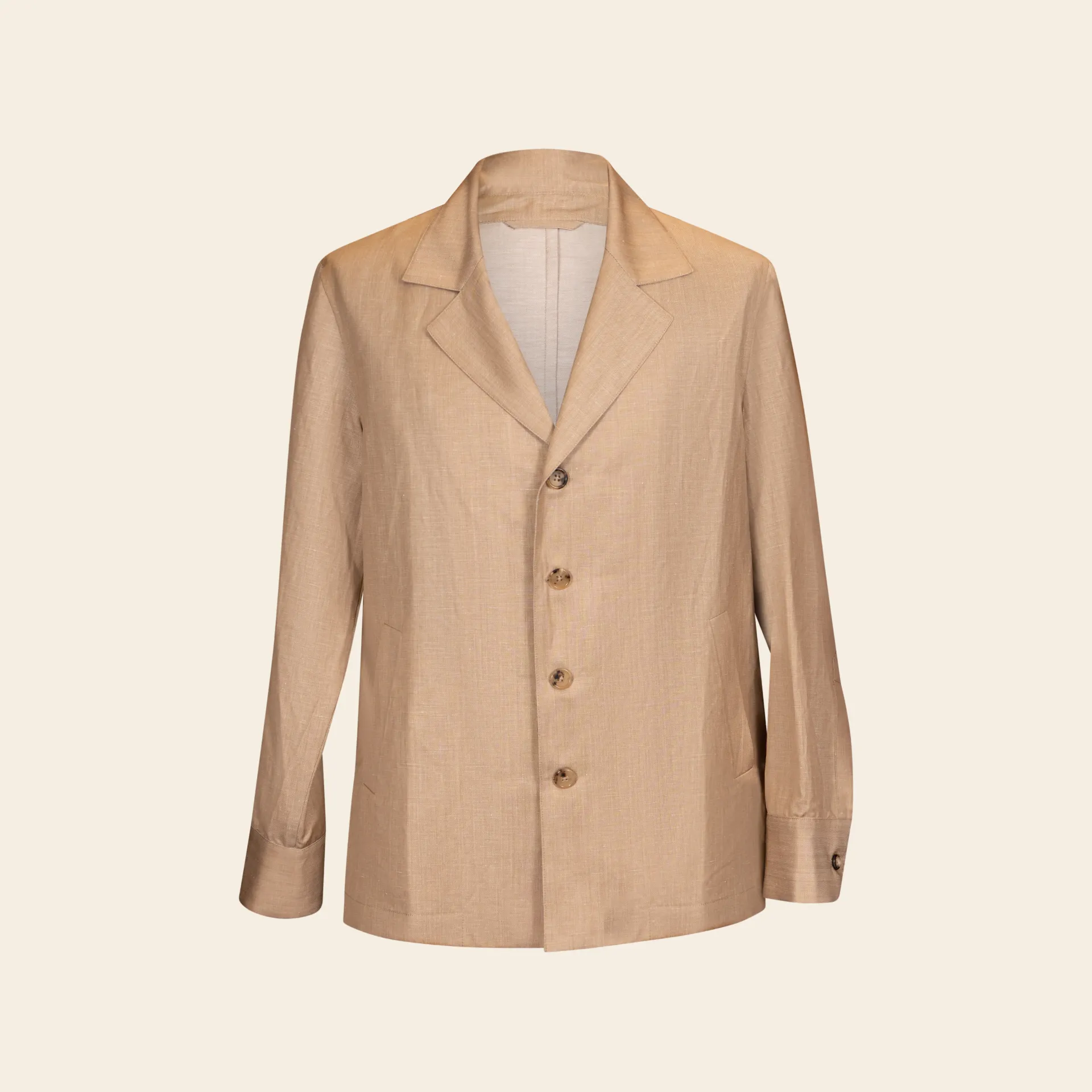 [MS269AR8746] Aroa Wool Linen Overshirt Biscotto (46)