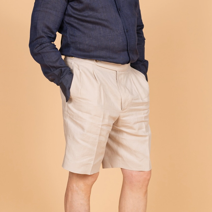 [MSS2618SO82246] Sora Shorts Pure Linen Sand (46)