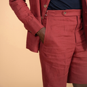 Capri Shorts Pure Linen Coral