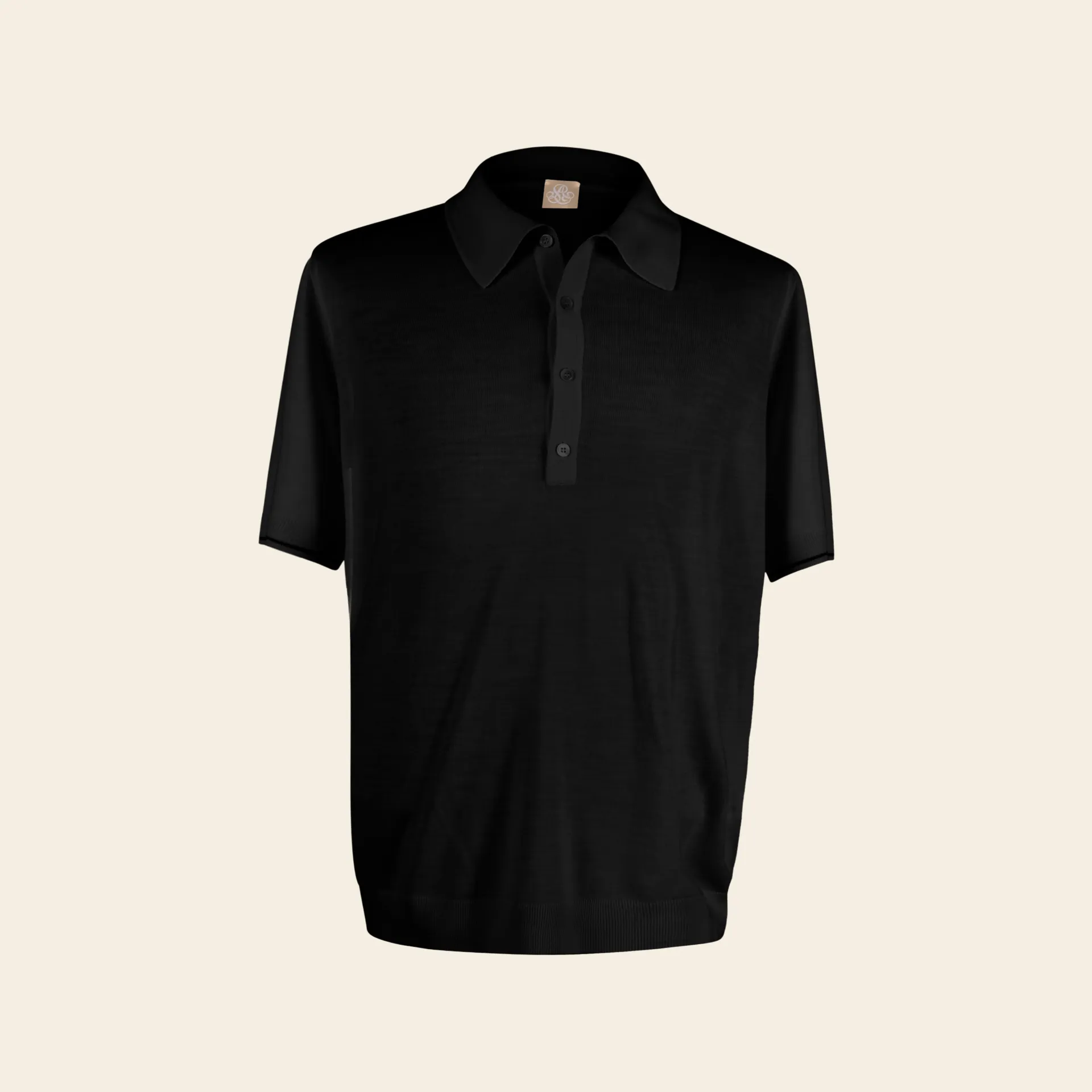Luxury Blend Knit Polo black