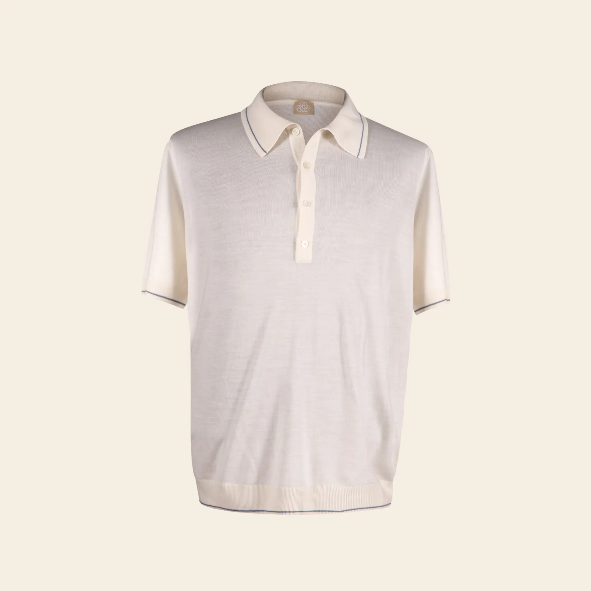 [MS266PO62748] Luxury Blend Knit Polo Cream (48)