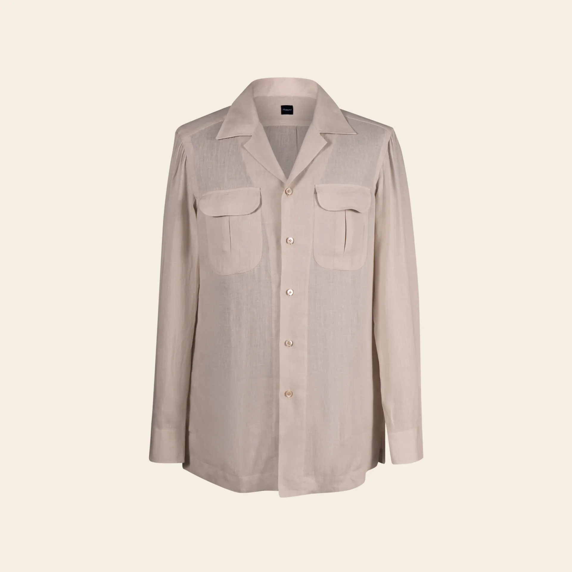 Handmade Safari Shirt Pure Linen sand