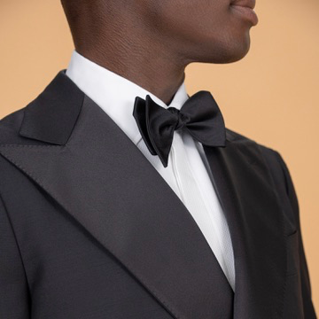 Self Bow Tie Satin Black